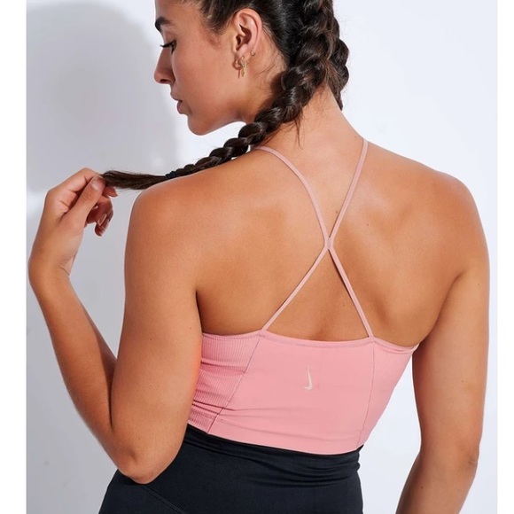 Nike Yoga Statement Clean Crop Tank - Rust Pink - Picture 1 of 7